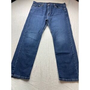 Levis 505 Jeans Mens 40X30 Blue Denim Dark Wash Straight Leg Regular Fit Pockets
